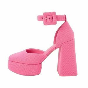 retro barbiecore heels platform design youthful & chic 5992