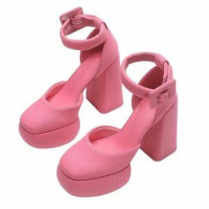 retro barbiecore heels platform design youthful & chic 8812