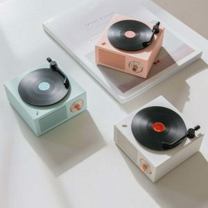 retro bluetooth speaker vinyl player   iconic sound design 4311