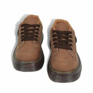 retro brown oxford shoes platform design youthful edge 4285