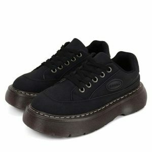 retro brown oxford shoes platform design youthful edge 6037