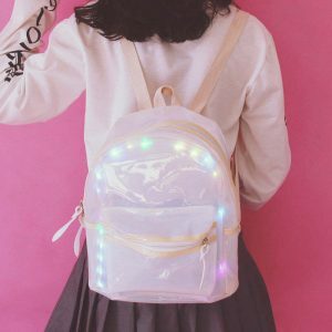 retro bunny backpack with dynamic light show feature 6988