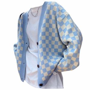 retro checker vest   youthful & dynamic streetwear piece 5752