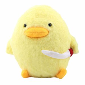 retro duck with knife plush quirky & edgy collectible 3139