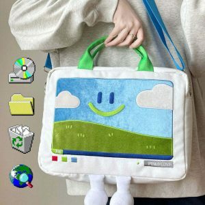 retro embroidered handbag windows xp aesthetic charm 5070