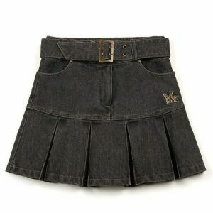 retro fairycore denim skirt youthful & chic design 8790