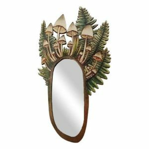 retro forest mushroom mirror   wooden & eclectic charm 2327