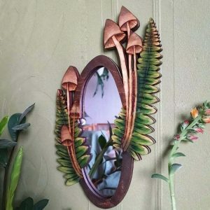 retro forest mushroom mirror   wooden & eclectic charm 6542