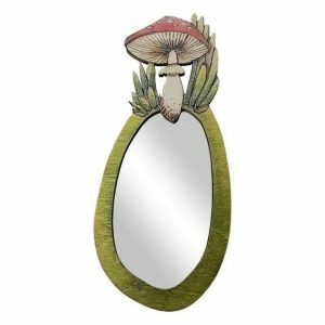 retro forest mushroom mirror   wooden & eclectic charm 8442