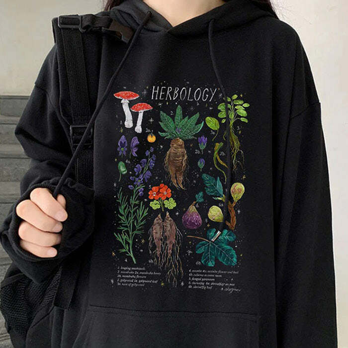 retro herbology hoodie   unique & youthful streetwear 5533