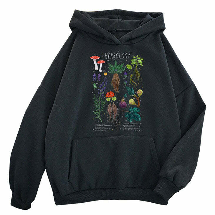retro herbology hoodie   unique & youthful streetwear 8991