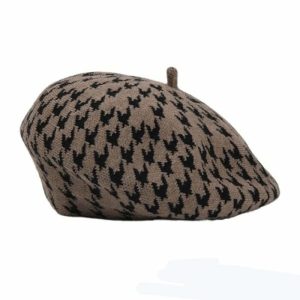 retro houndstooth beret   classic & chic headwear 1675