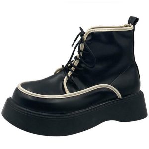 retro mocha platform boots   chic & elevated streetwear 6256