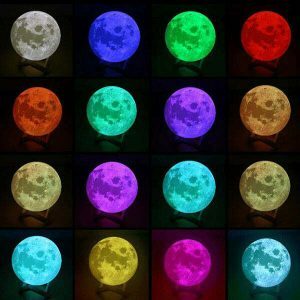 retro moon lamp with 16 colors   chic & dynamic decor 8129