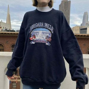 retro niagara falls embroidered sweatshirt iconic design 6998