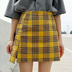 retro plaid mini skirt   chic & youthful streetwear staple 1363