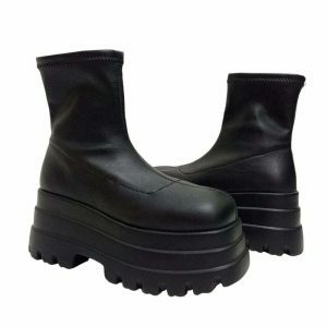 retro platform boots   youthful & edgy streetwear staple 3496