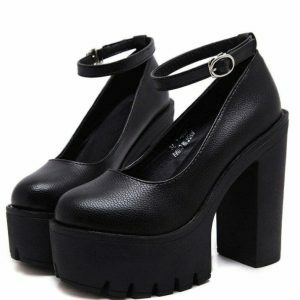 retro platform heeled sandals   chic & elevated style 5291