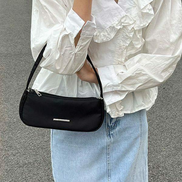 retro y2k mini baguette purse   chic & compact style 6028