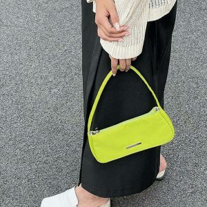 retro y2k mini baguette purse   chic & compact style 7899