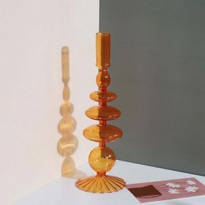seashell nordic glass candle holder   elegant & unique decor piece 5889