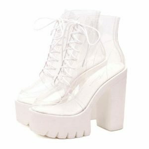 seethrough ankle boots chic & bold urban footwear 6032