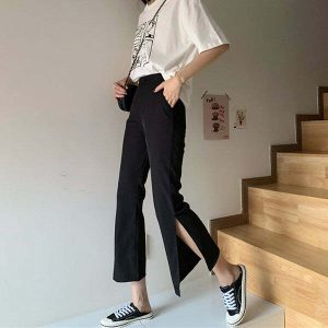 selfmade slit pants sleek design & urban appeal 3441