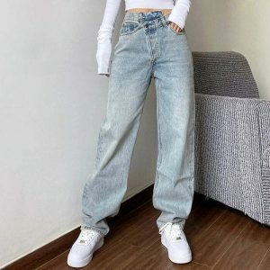 sleek high rise jeans straight leg classic fit 8545