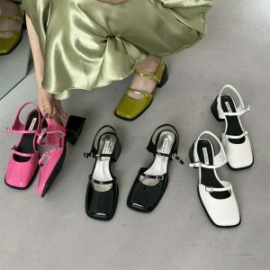 sleek square toe mary jane shoes youthful elegance 1574