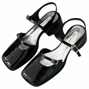 sleek square toe mary jane shoes youthful elegance 4229