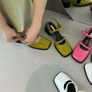 sleek square toe mary jane shoes youthful elegance 4670