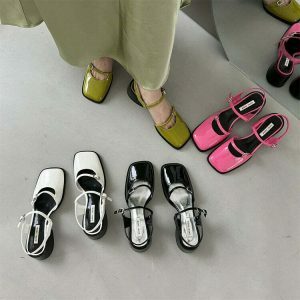 sleek square toe mary jane shoes youthful elegance 5319