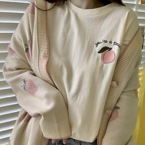 soft peach cardigan   chic & cozy essential 2341