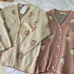 soft peach cardigan   chic & cozy essential 8439