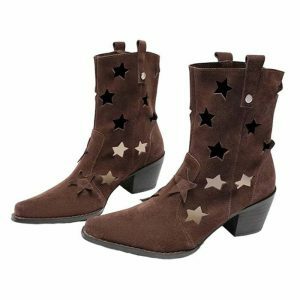 star cutout cowboy boots iconic & youthful streetwear twist 1531