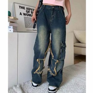 star girl cargo jeans reimagined chic & youthful streetwear 8617
