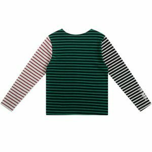 striped asymmetric top youthful long sleeve design 5665