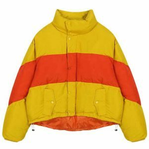 striped padded jacket   urban chic & dynamic stripe design 5797