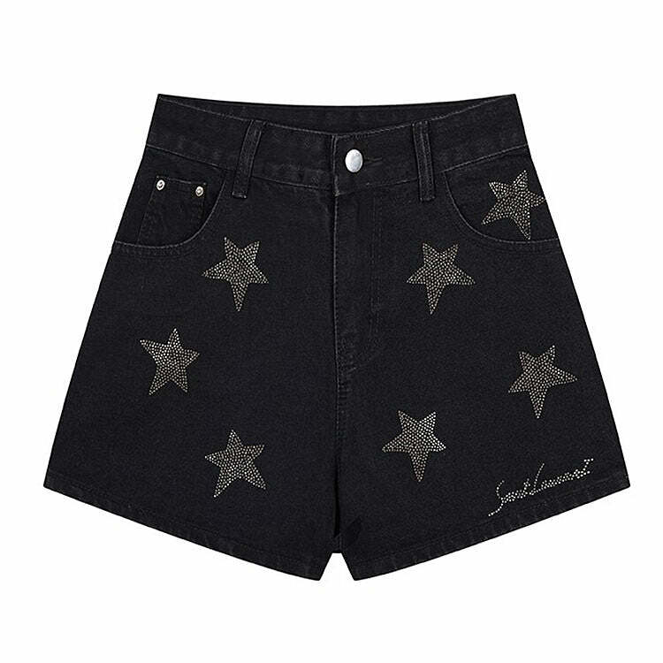 superstar rhinestone shorts youthful & bold streetwear 5096