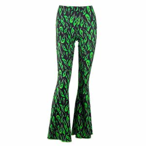 toxic flame flared pants edgy toxic flame pants youthful flared design 5541