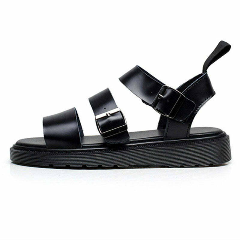 urban chic asphalt flat sandals sleek & comfort design 6140