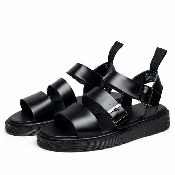 urban chic asphalt flat sandals sleek & comfort design 6272