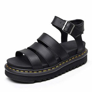 urban chic asphalt flat sandals sleek & comfort design 8899