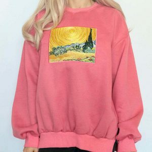 van gogh inspired wheat field sweatshirt   youthful artistry 2064