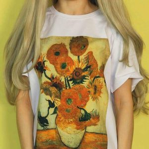 van gogh sunflowers tee iconic art print shirt youthful vibe 4848