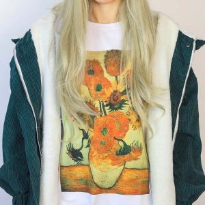 van gogh sunflowers tee iconic art print shirt youthful vibe 5828