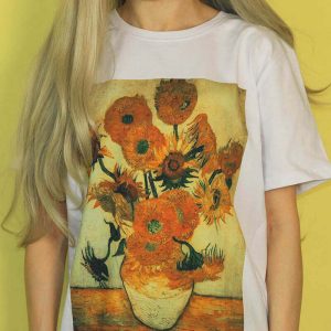 van gogh sunflowers tee iconic art print shirt youthful vibe 6355