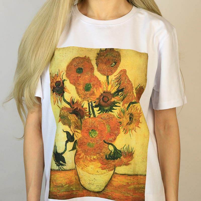 van gogh sunflowers tee iconic art print shirt youthful vibe 7201
