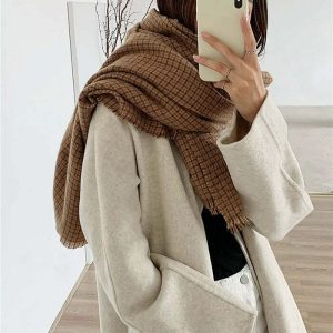 warm vibes plaid scarf cozy & chic winter essential 3935