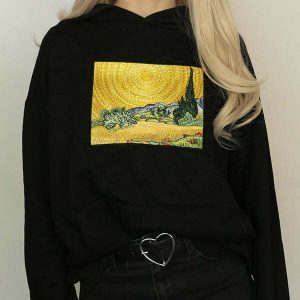 wheat field cypresses hoodie   iconic art meets streetwear 7181
